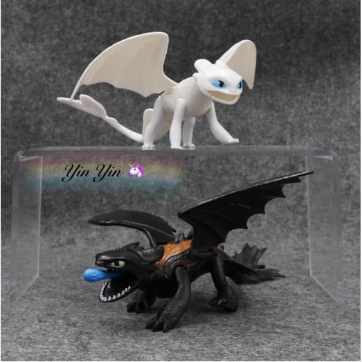 Cặp mô hình rồng Toothless và Light Fury