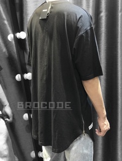 Brocode Áo longtee Vigga phối zip hông màu đen