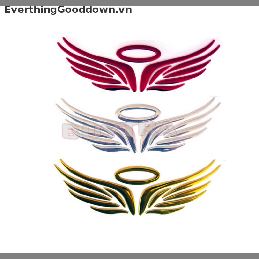 Logo Dán Trang Trí Xe Hơi Hình Đôi Cánh Thiên Thần 3D 3 Màu