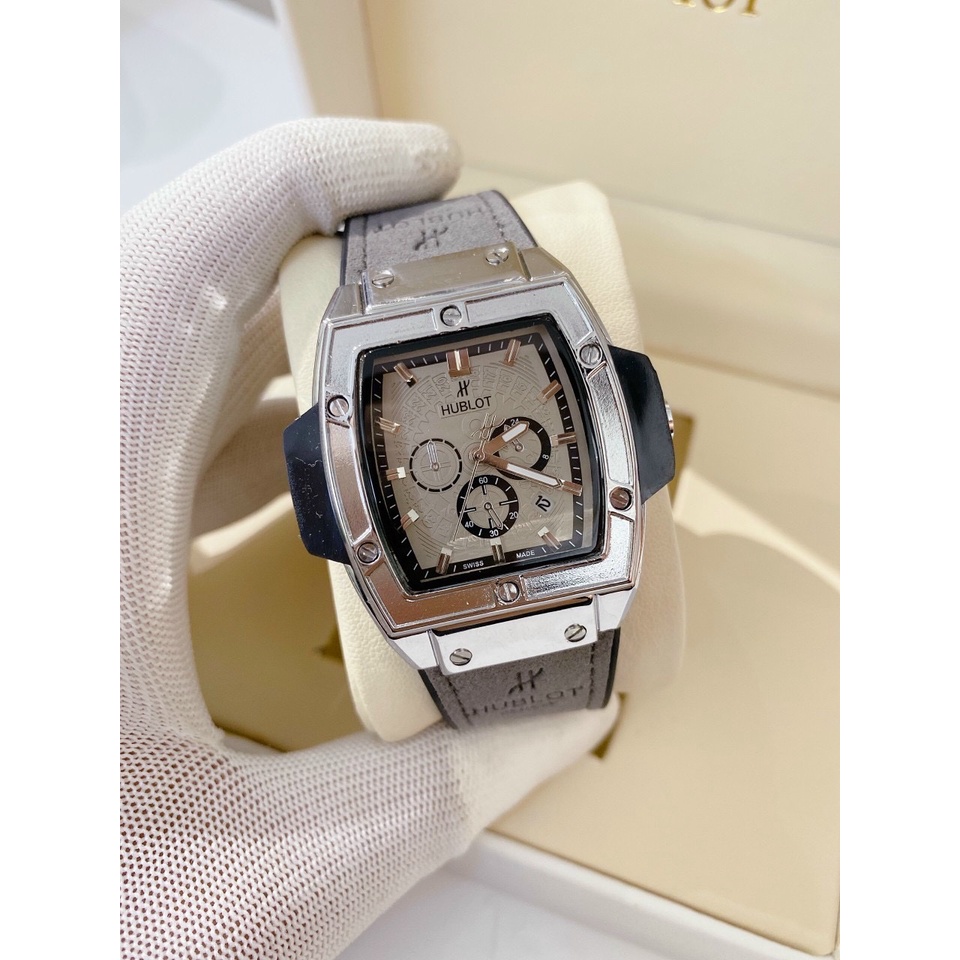 Đồng hồ nam Hublot Senna Champion 88, mẫu mặt chữ nhật, chạy full kim, dây da lộn cao cấp LINH WATCH LUXURY | BigBuy360 - bigbuy360.vn