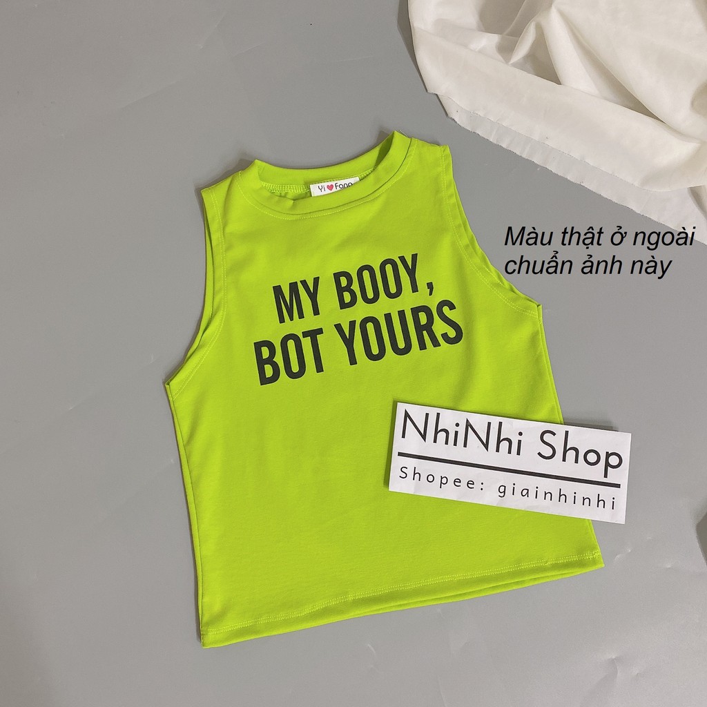 Áo kiểu sát nách dáng ôm, Áo thun ba lỗ in chữ form ngắn AS0045 - Nhinhi Shop | BigBuy360 - bigbuy360.vn