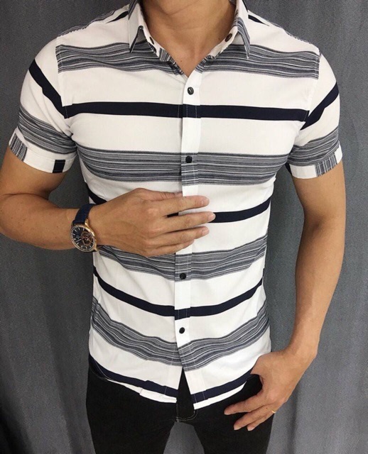 Áo sơ mi nam sọc ngang | BigBuy360 - bigbuy360.vn