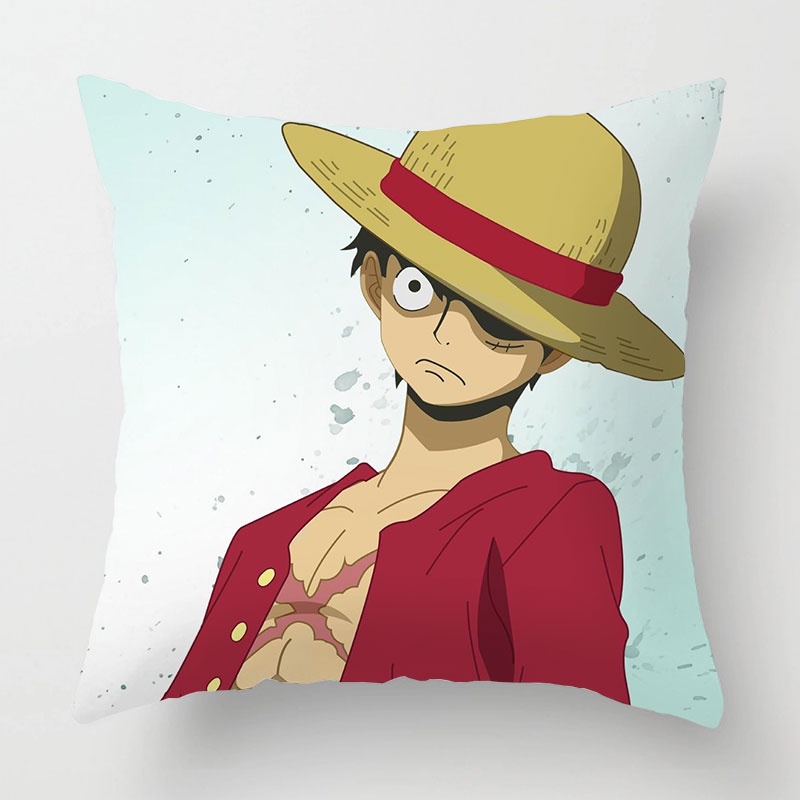 Vỏ Gối Polyester 45*45cm Họa Tiết Hoạt Hình One Piece Độc Đáo Trang Trí Nội Thất