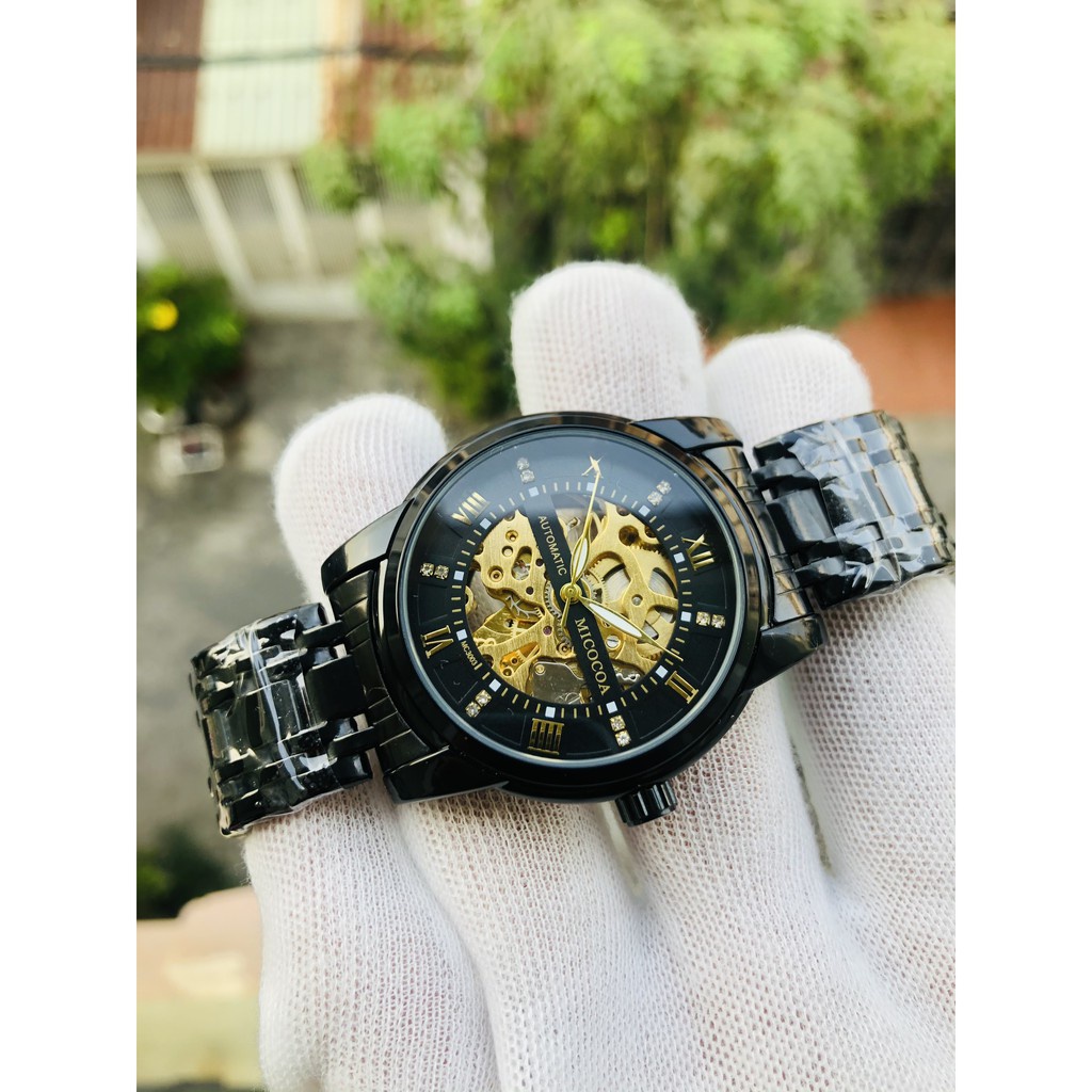 Đồng hồ nam cơ BYINO52 chính hãng dây da cao cấp (tặng kèm hộp đồng hồ)