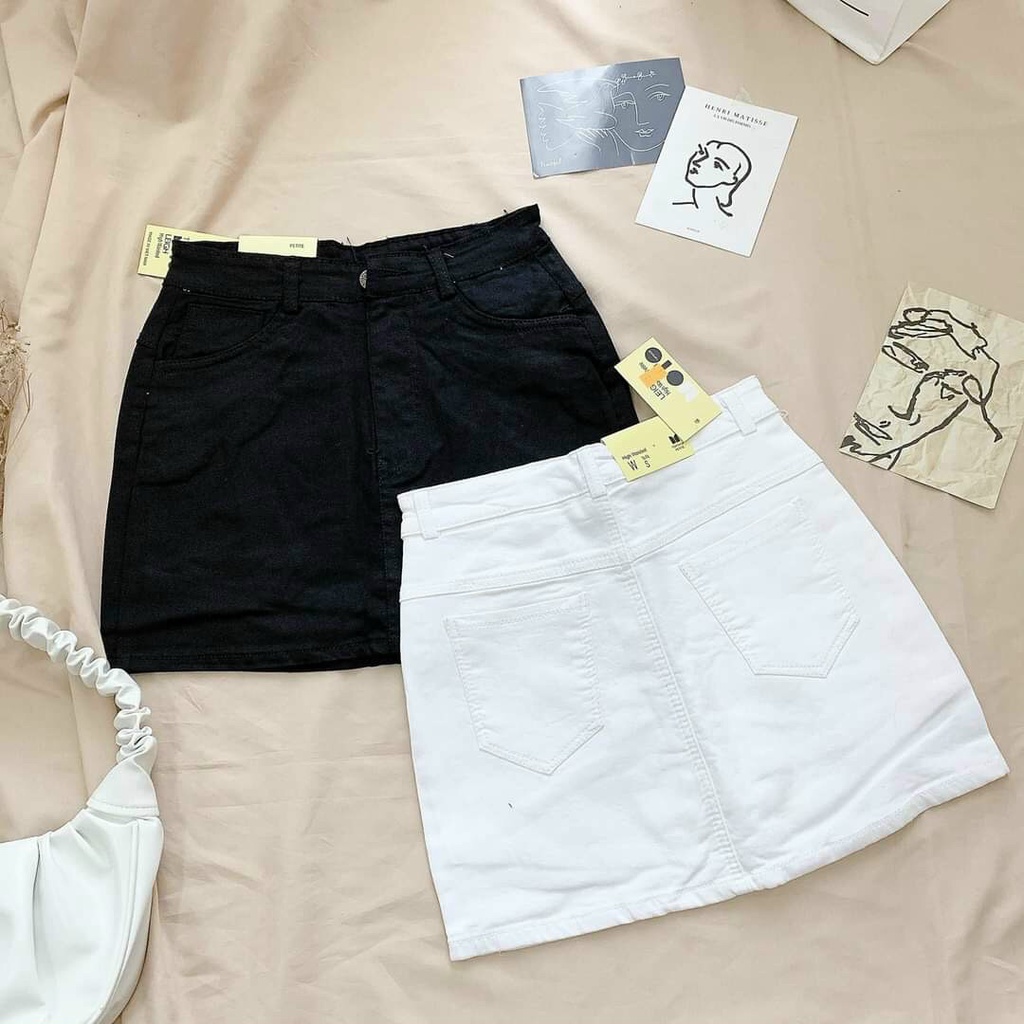 Quần Váy Trơn Lai Cuộn Chất Kaki Jean Dày Co Giãn