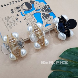 Kẹp tóc càng cua đính ngọc trai giả cao cấp và đính đá phong cách hàn quốc loại kích thước nhỏ dành cho bạn tóc mỏng