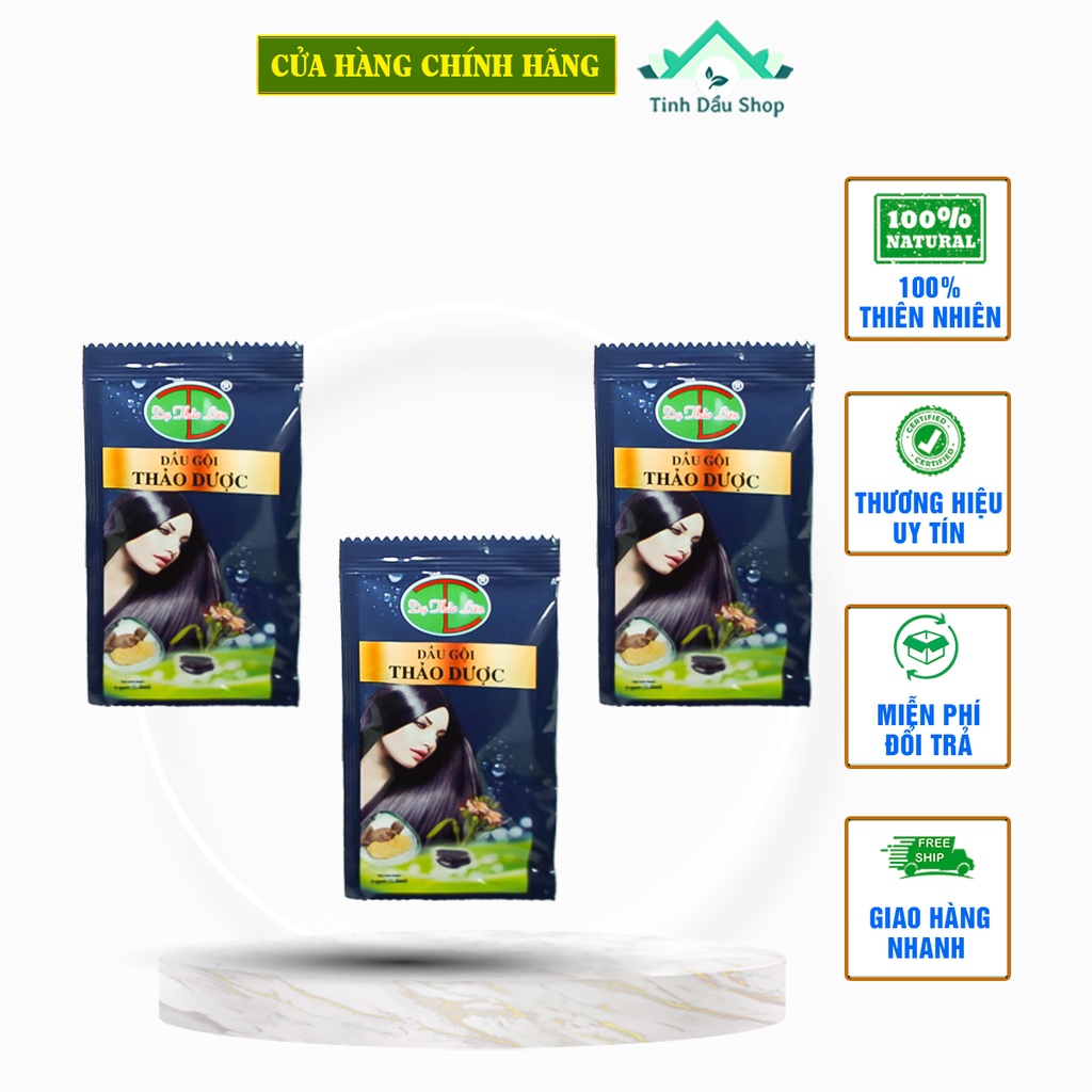 Dầu gội Dạ Thảo Liên 100% thảo Dược Thiên Nhiên Dạng Gói 5,8ml | Da Thao Lien Shampoo 100% Natural Herbal Package 5.8ml