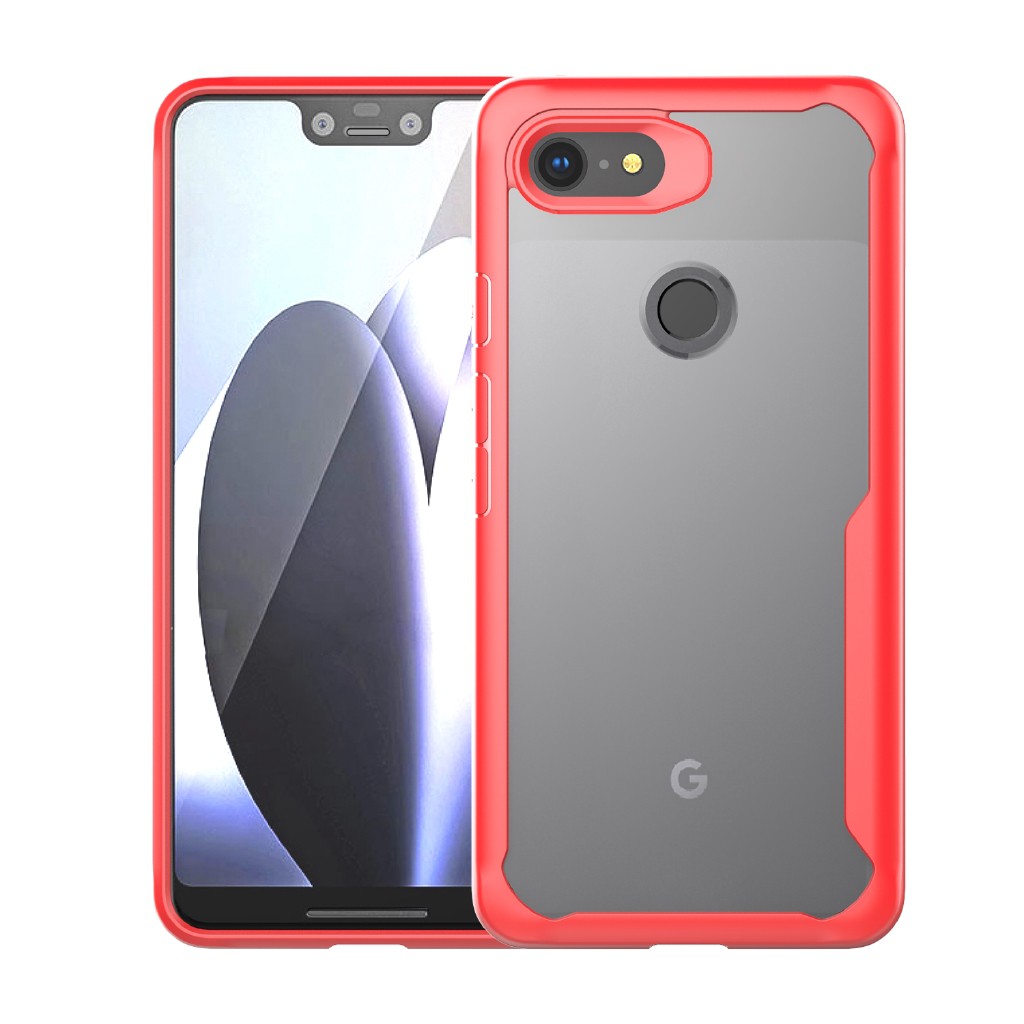 Ốp điện thoại silicon + PC trong suốt cho Google Pixel 3 3XL