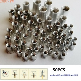 IMBT~Nut Insert Rivet Stainless Steel 50Pcs Flat Head Insert Nut Nutsert Pack Parts