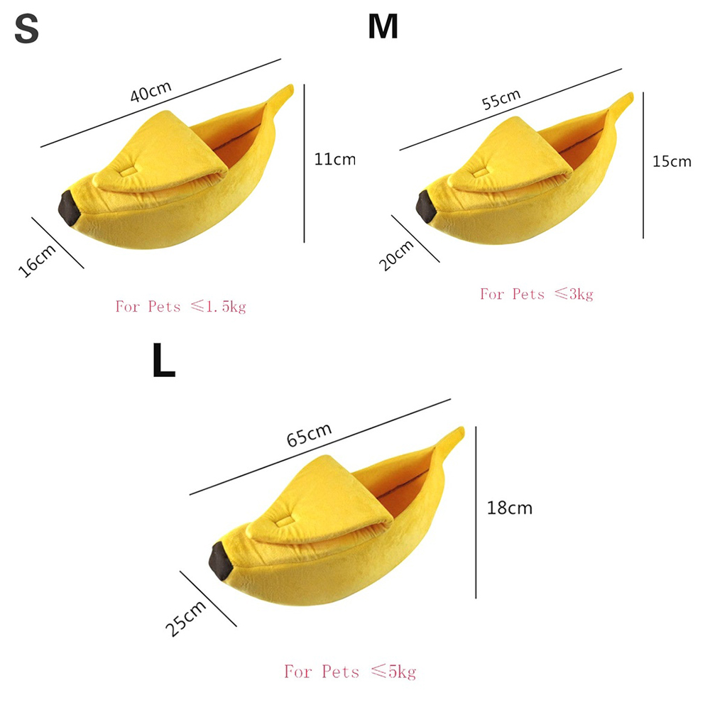 Giường ngủ giữ ấm hình trái chuối dễ thương cho thú cưng