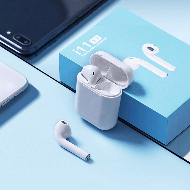 Tai nghe không dây bluetooth i11s bản cao cấp hộp xanh, nút cảm ứng - Tai Nghe Bluetooth i11