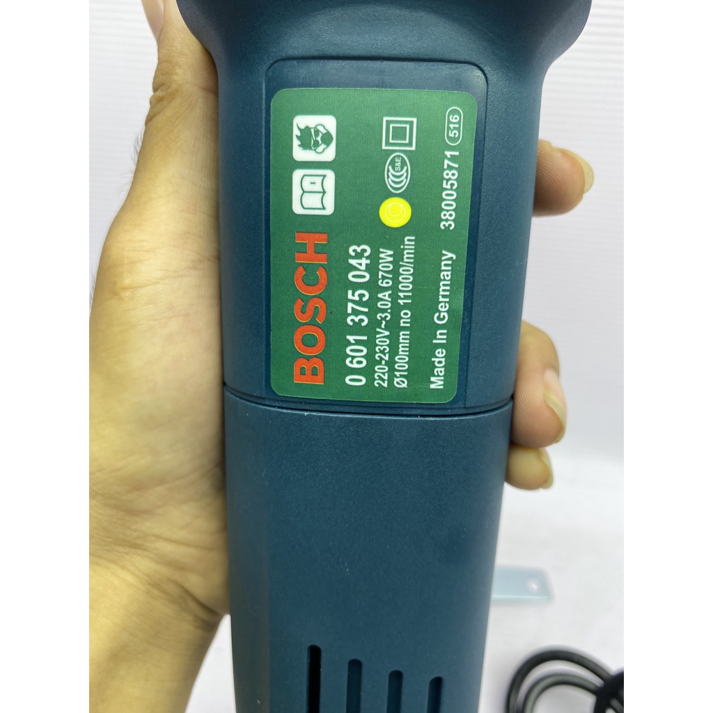 Máy Cắt Cầm Tay Bosh 670W - Máy Mài Góc, Máy Chà Nhám Cầm Tay - Hàng Công Ty - Bảo Hành 12 Tháng