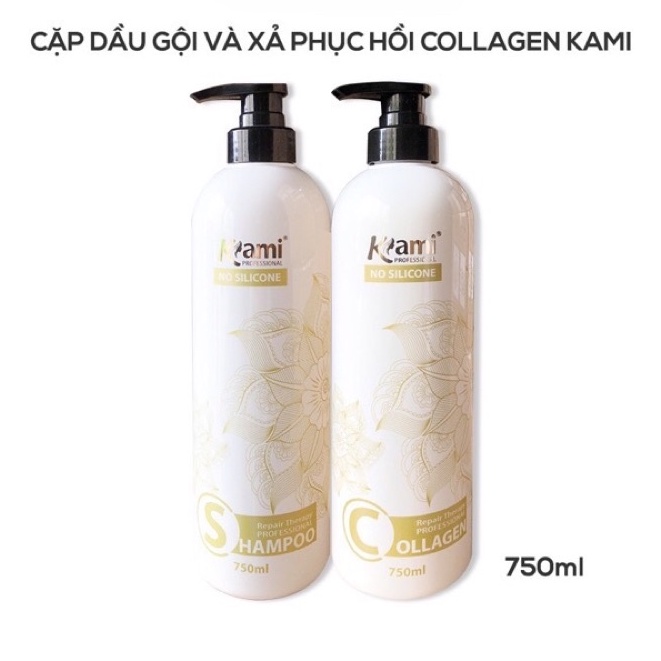 DẦU GỘI XẢ SIÊU PHỤC HỒI TÓC KAMI DANG CHAI 750ML