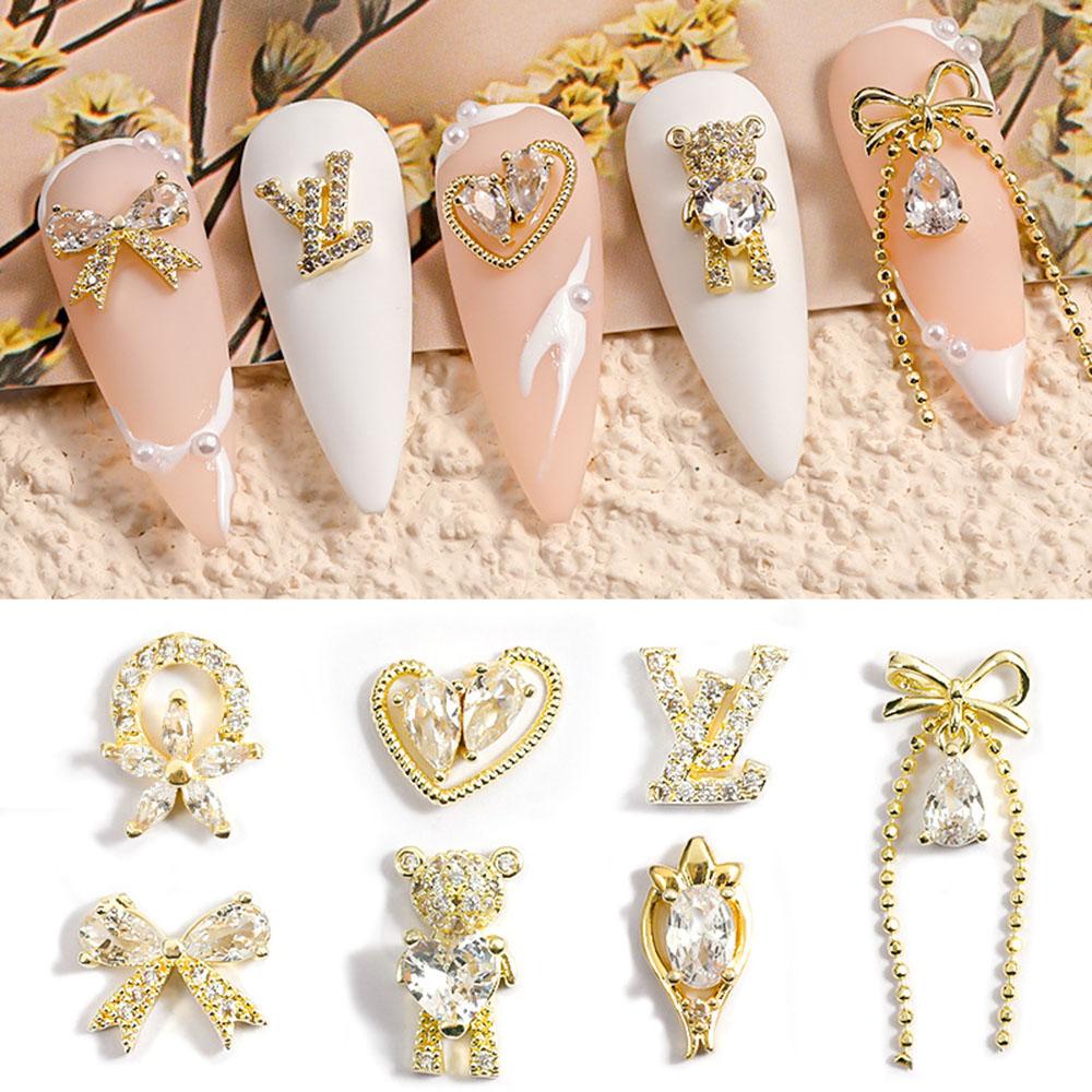 Miếng Dán Trang Trí Móng Tay 3D Độc Đáo|Nơ Sang Trọng. Phụ Kiện Trang Trí Móng Tay Hình Gấu Xinh Xắn