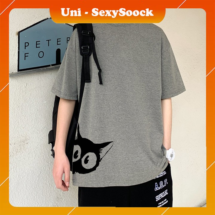 [Uni Trend] Áo Thun Tay Lỡ In Mèo Lấp Ló Siêu chất, siêu ngầu hot hit 2021. Sản phẩm có rất nhiều màu đẹp  👌 | BigBuy360 - bigbuy360.vn