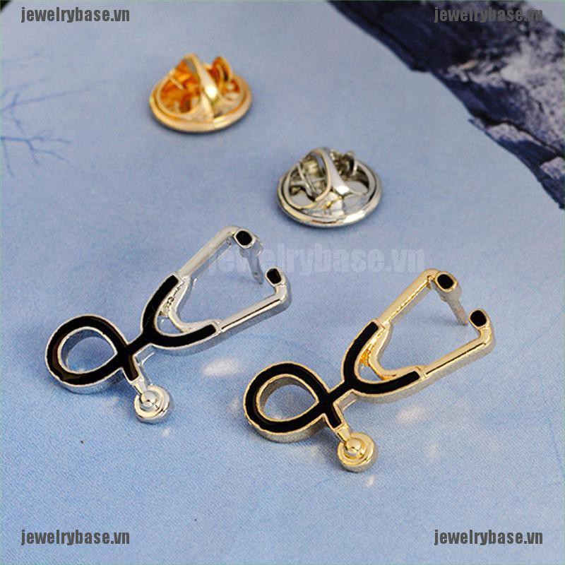 [Base] Fashion Gold Silver Plated Stethoscope Brooch Pin Nurse Jewelry Medical Jewelry Gift [VN]