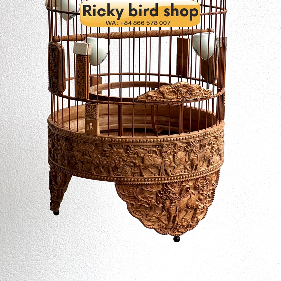 Lồng chim tre, Puteh bird cage -  Qillin design