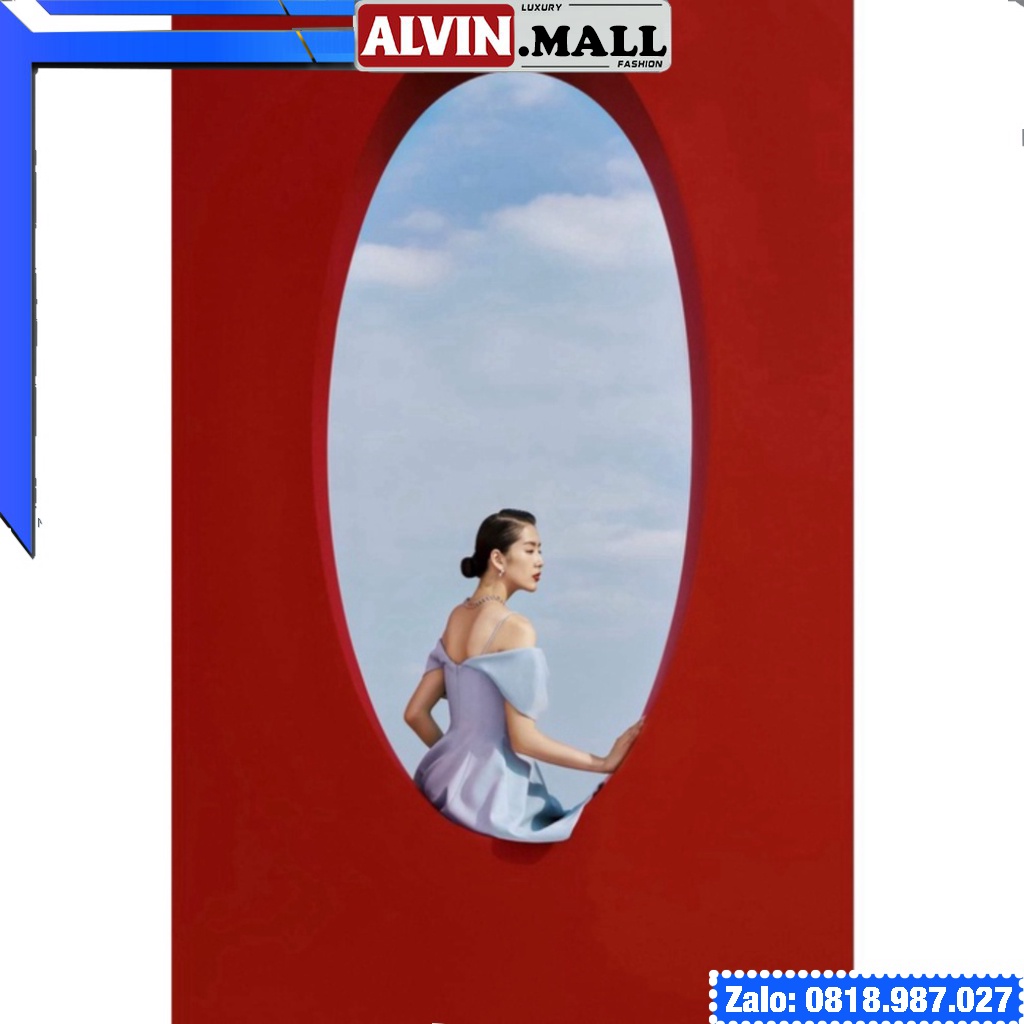 🔥𝓠𝓾ả𝓷𝓰 𝓒𝓱â𝓾 CAO CẤP🔥 Đầm dáng xòe hai dây hở vai ngang phối nơ màu xanh navy đỏ vải thun 4D nhập cao cấp ladyvi