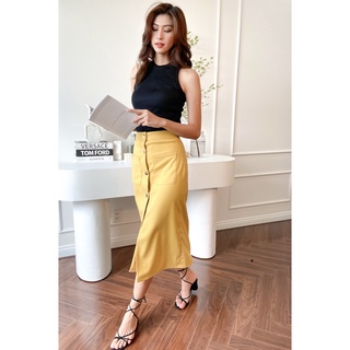Chân váy dài đính nút EDINI - V395