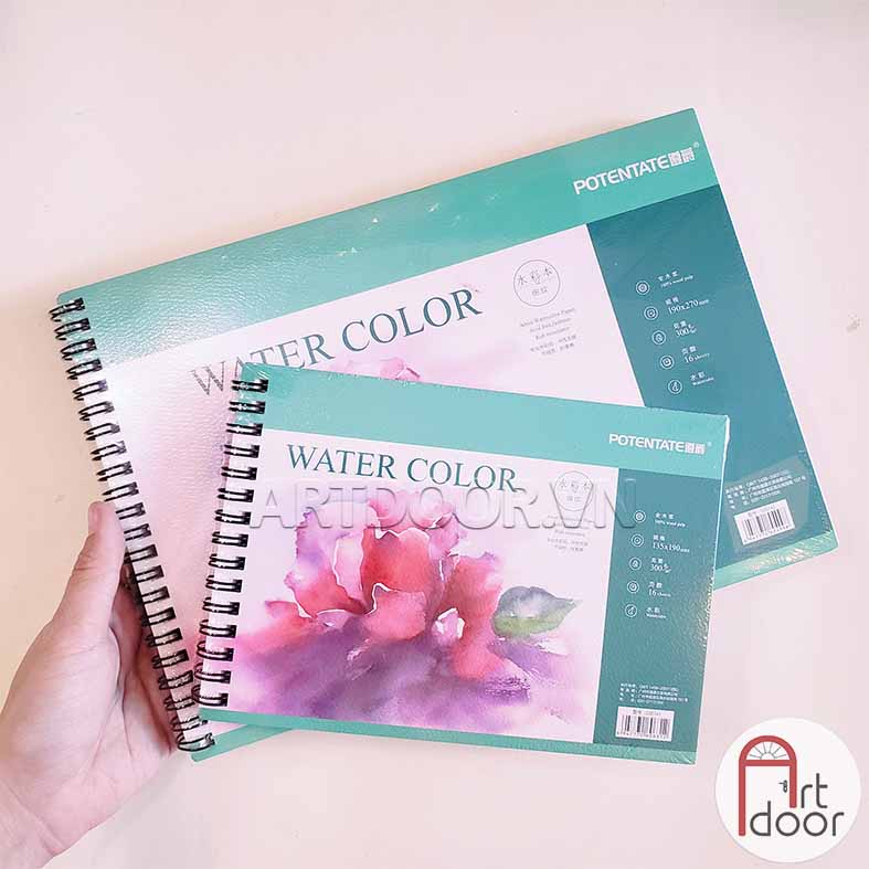 [ARTDOOR] Sổ vẽ màu nước POTENTATE Hoa Đỏ dày 300gsm (vân mịn)