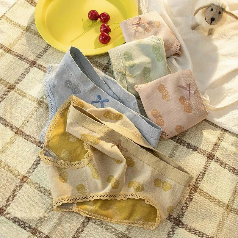 Quần Lót Nữ Cotton Hình Dâu Tây Kháng Khuẩn Tạo Cảm Giác Thoải mái