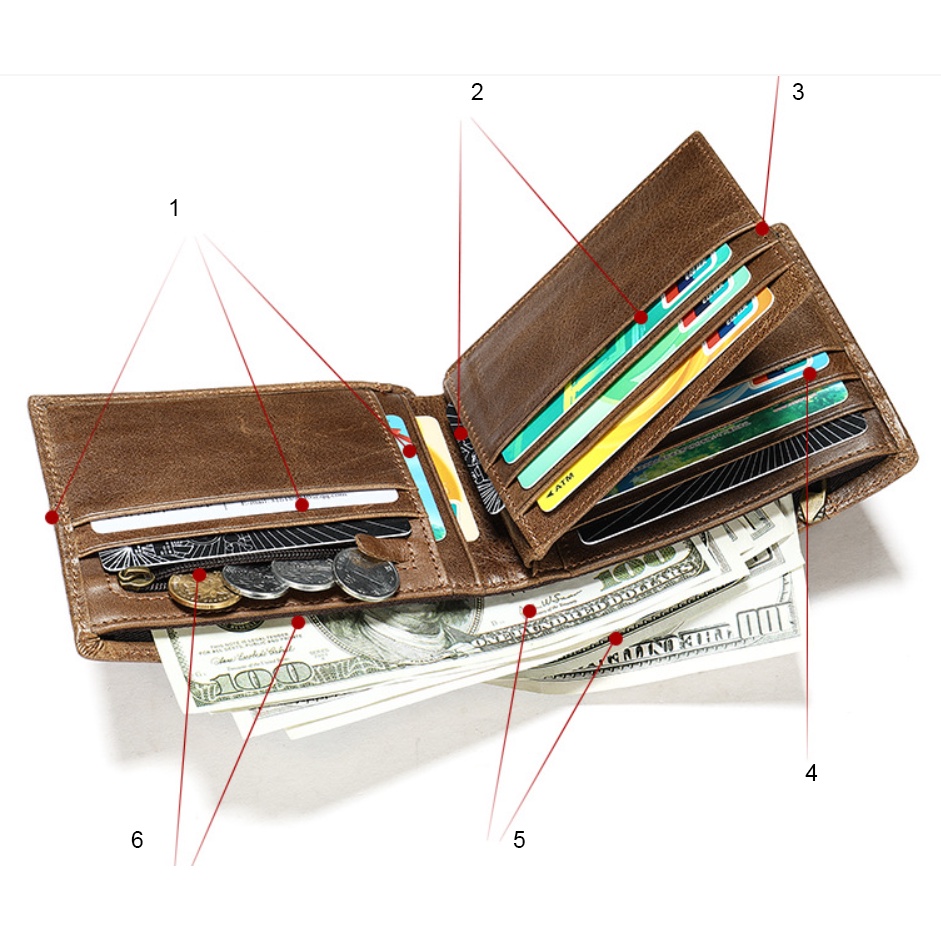 Ví nam 100% da bò thật cao cấp phong cách mới