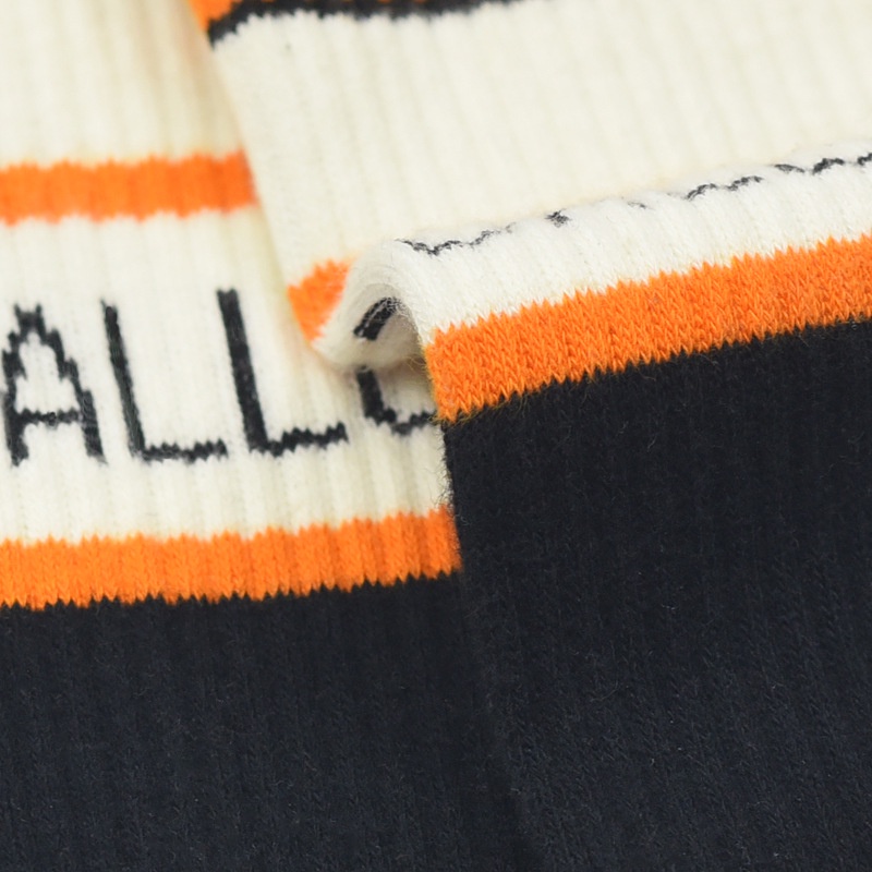 Vớ cổ cao WAFNHA D582 họa tiết sọc ngang có in chữ độc đáo cho nam nữ