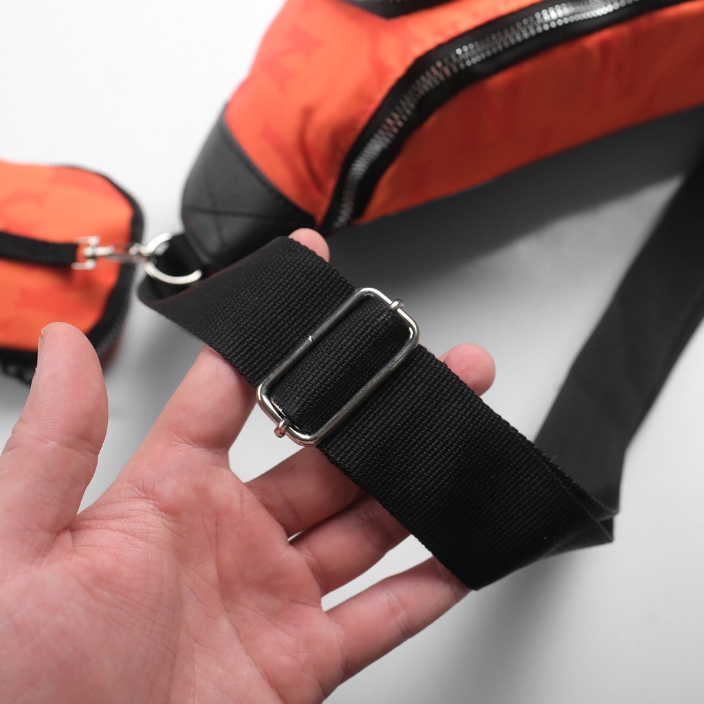 Túi bao tử nam MLB NY màu cam, chất liệu vải polyester chống thấm, 2 ngăn tiện lợi chuẩn fomr dáng [tny00064]