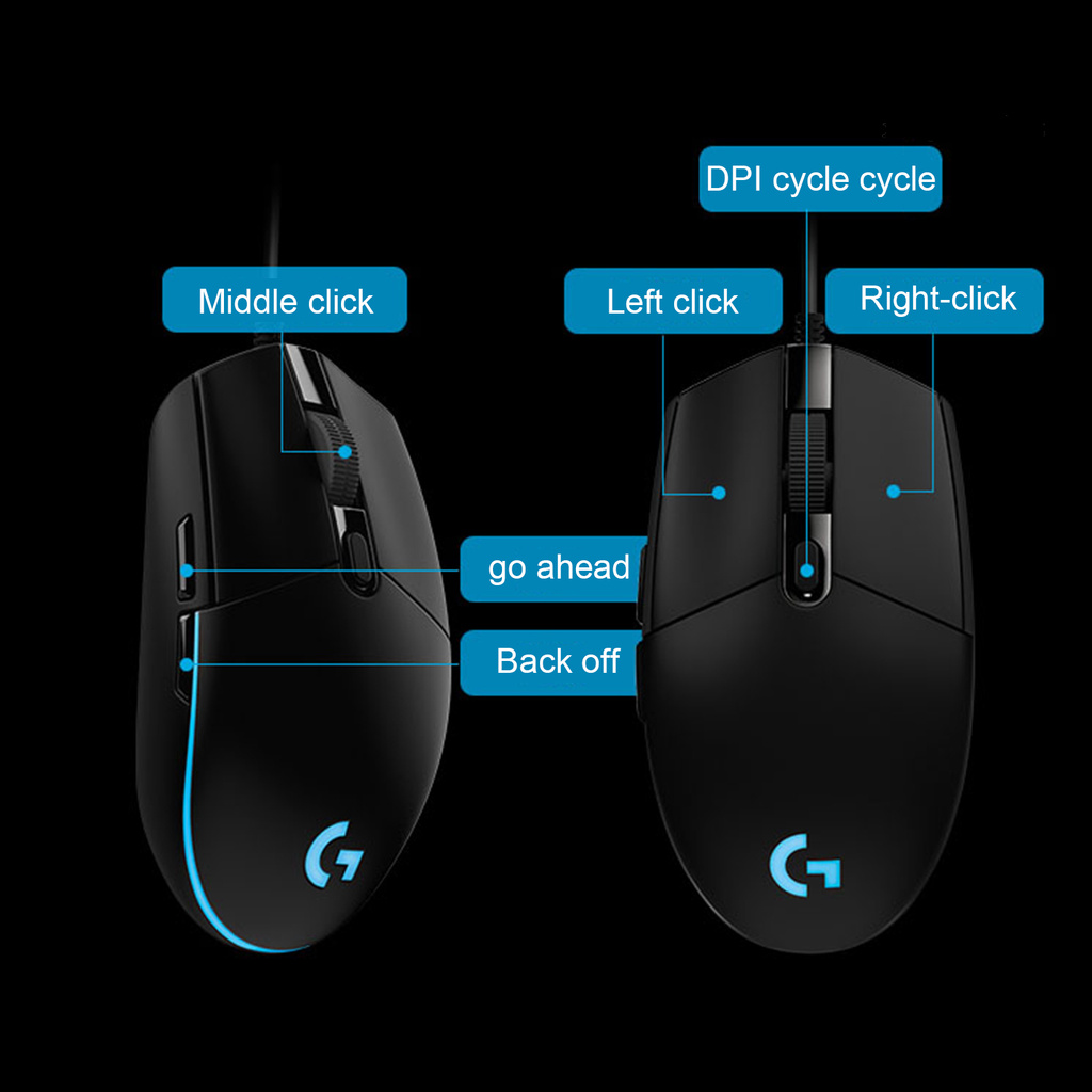 Chuột Chơi Game Com | G102 8000 Dpi Rgb Có Dây Sạc Usb Và Đèn Rgb