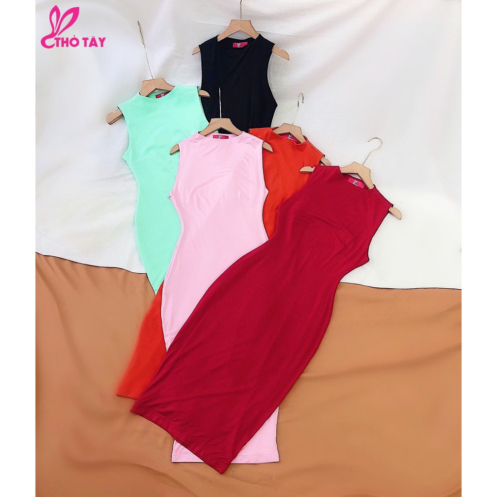 Đầm Nữ Thun Body Sát Nách THỎ TÂY D299B50