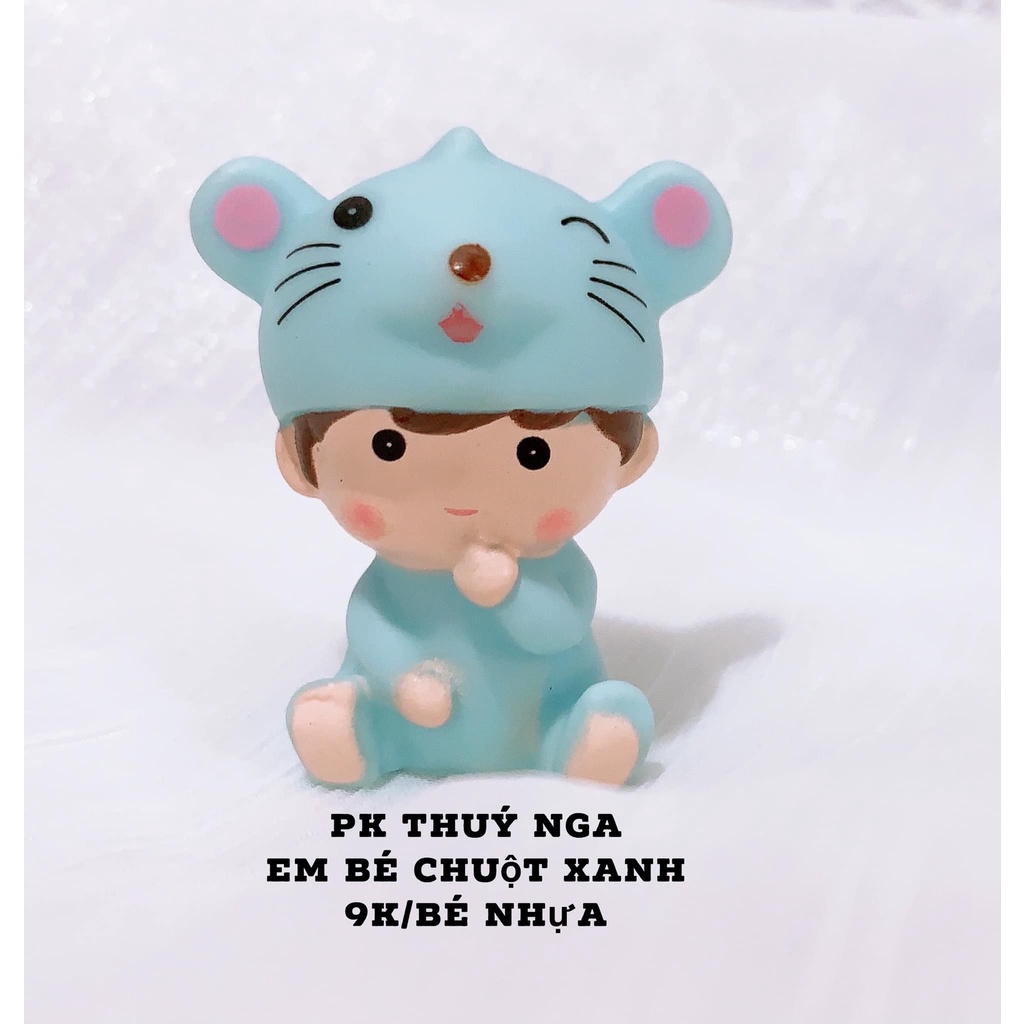5 Em bé chuột nhựa xanh,hồng