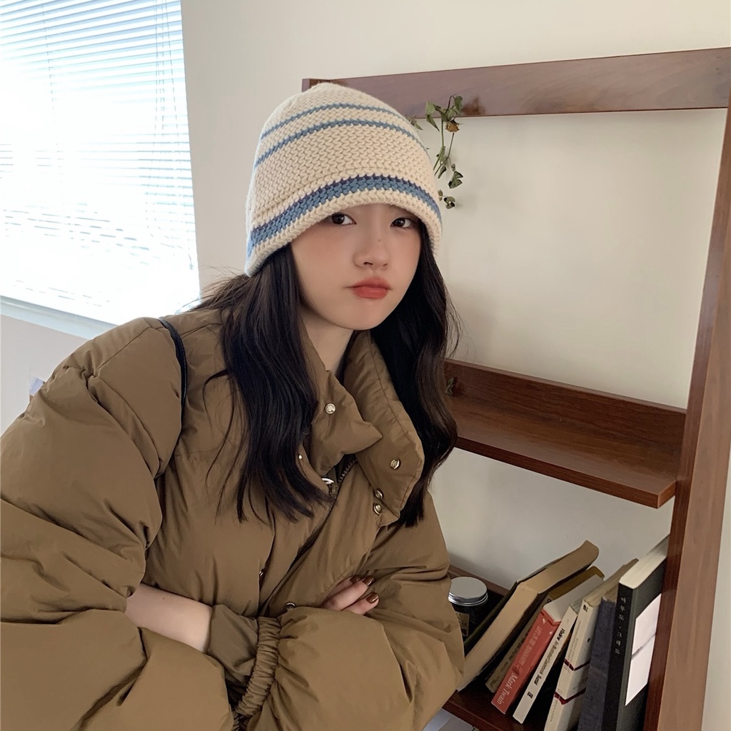 Mũ xô MG STUDIO dệt kim phối hình quả anh đào