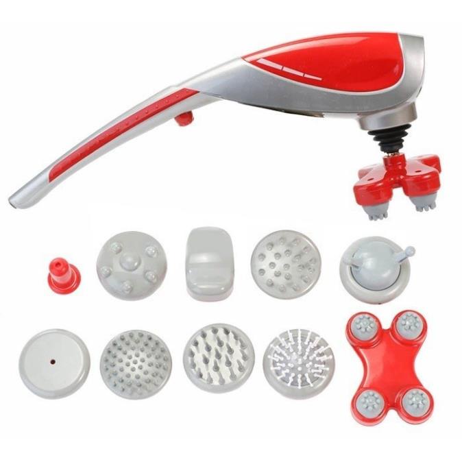 Máy mát-xa hồng ngoại 10 đầu Massager King S-1010 (Đỏ phối xám)