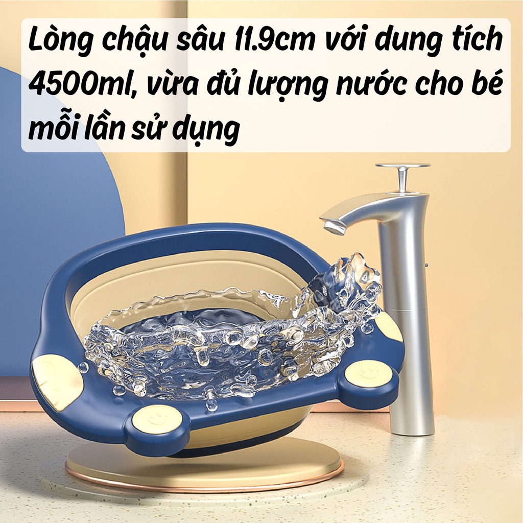 Chậu rửa mặt gấp gọn đa năng Ô tô Holla cho bé 2021