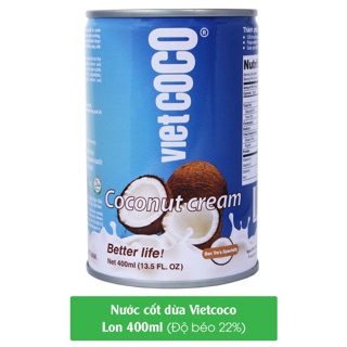 Nước cốt dừa Vietcoco, lon 400ml