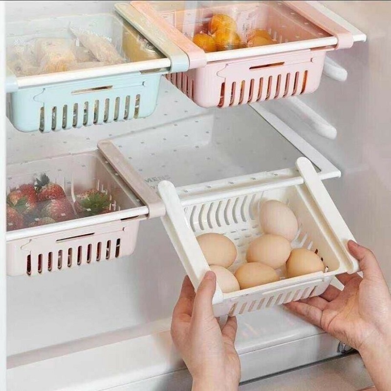 Khay Rổ Nhựa Bảo Quản Đồ Trong Tủ Lạnh Thông Minh Có Thể Điều Chỉnh Được Kích Thước Tận Dụng Tối Đa Không Gian Tủ Lạnh