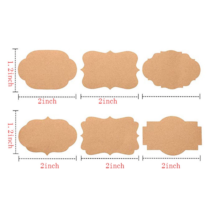 Cuộn 300 nhãn dán giấy kraft trống tự dính trang trí lọ thủy tinh/ chai nước