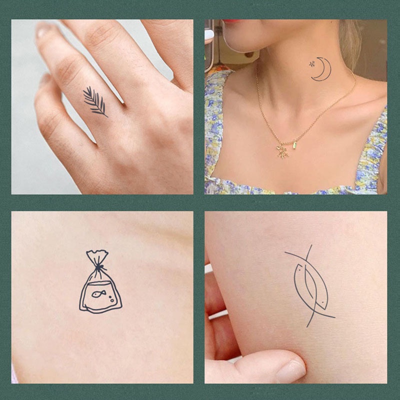 Set 5 Hình Xăm Dán Tạm Thời Chống Nước Họa Tiết Hoạt Hình