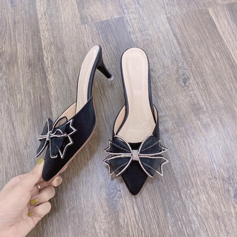 Dép Sục Nơ mang thoải mái, nhẹ nhàng mà thanh Lịch cao 5P - Giày mã NoBuom