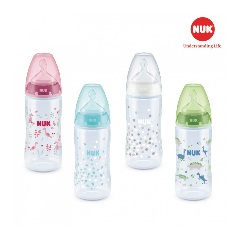 Bình sữa Nuk nhựa pp 150ml - 300ml, 100% hàng chính hãng.