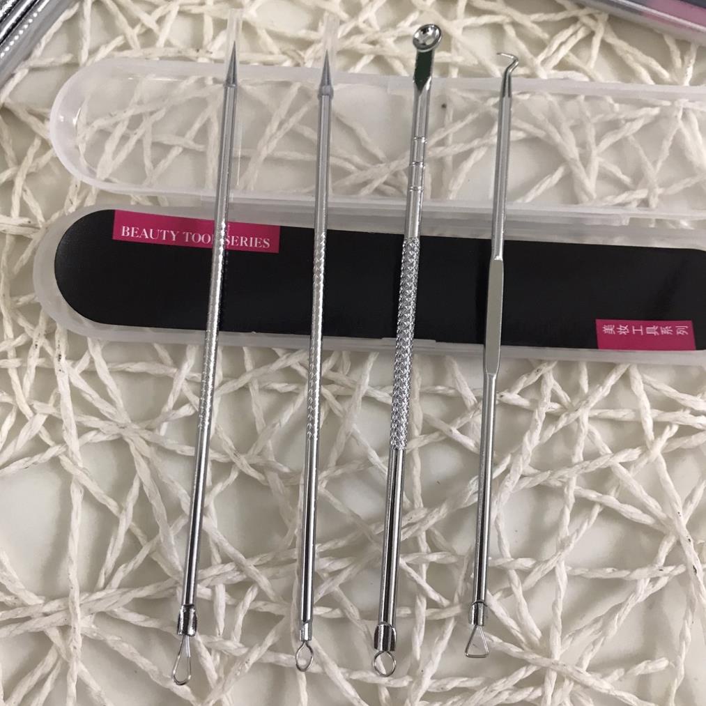 Bộ 4 Que Nặn Mụn hickies lacing system - Lấy sạch mụn đầu Đen, Trứng Cá, Cám Thần Thánh (Full Box)