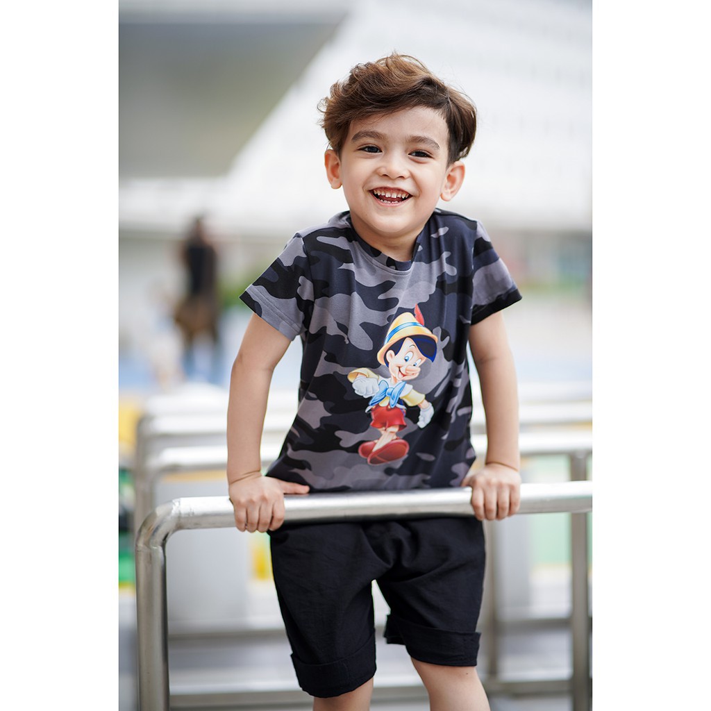 Áo phông cho bé trai cao cấp VNXK 100% cotton size 9 - 23kg Mẫu Rằn ri - Tiệm Nhà Sóc Bơ