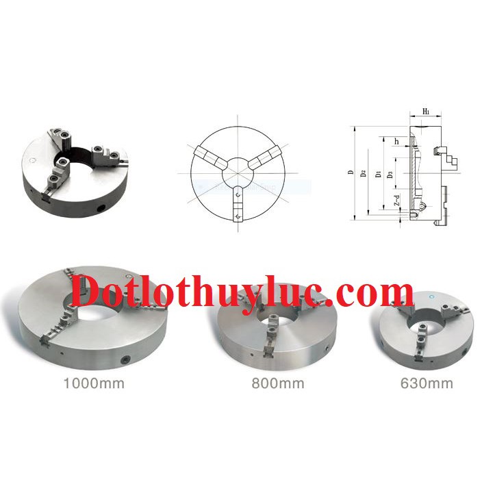 Mâm cặp 3 chấu tự định tâm máy tiện K11-240 đường kính 240mm