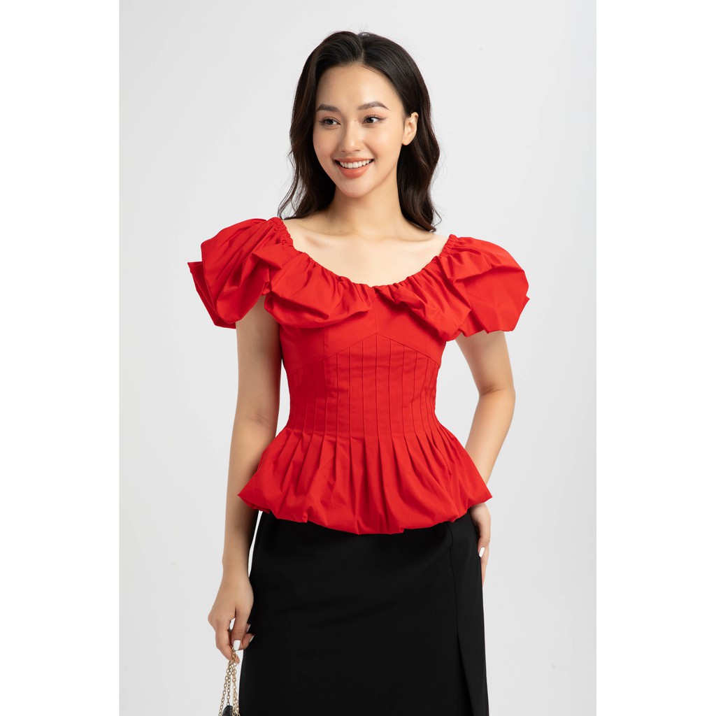 Áo peplum tay bồng nữ IVY moda MS 16B8592