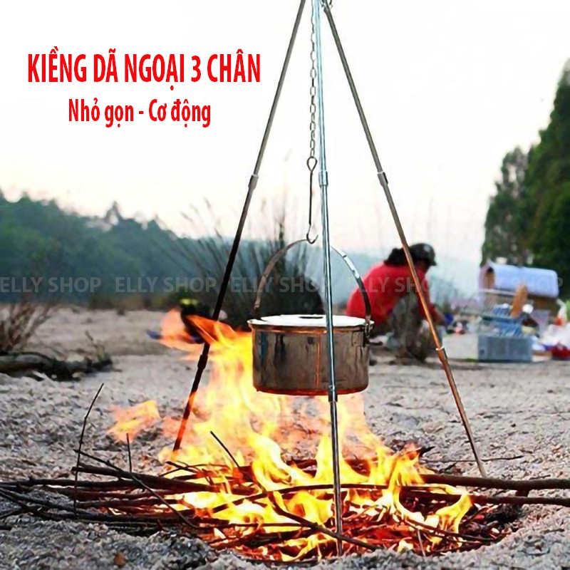 Kiềng 3 Chân Dã Ngoại Treo Nồi Nấu Ăn Gấp Gọn – Kiềng Dã Ngoại Hợp Kim Nhôm Cao Cấp – Giá Treo Nồi Nấu Ăn Cắm Trại