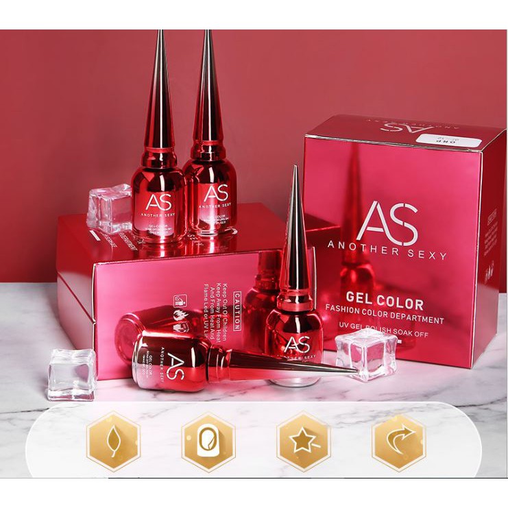 Sơn gel AS mẫu chai đỏ nhọn mã ASL 9 chai 15ml siêu HOT siêu xịn