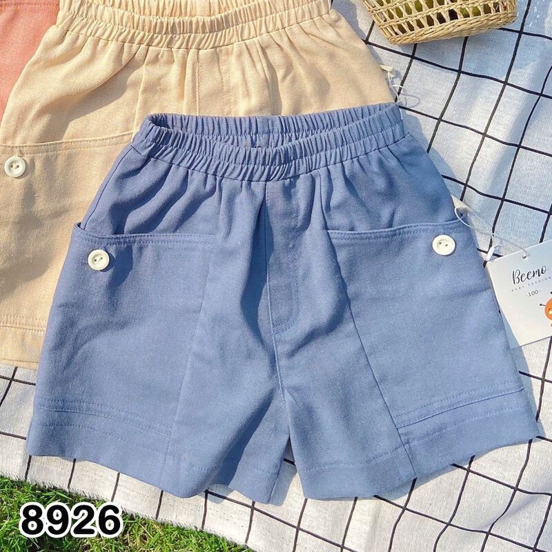 QUẦN SHORT BÉ GÁI LINEN BEEMO NHIỀU MÀU CHO BÉ TỪ 9-22KG