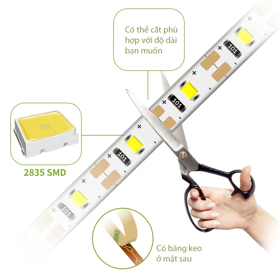 Đèn led dây cảm biến tự động thông minh tự động sáng khi có người di chuyển, tiện lợi, dễ dàng sử dụng và lắp đặt