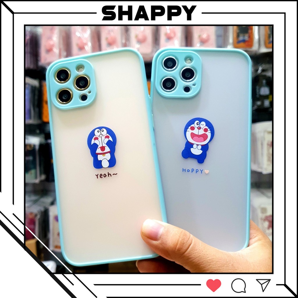 Ốp Lưng IPhone Đoremon Yeah Happy Viền Màu Các Dòng 7Plus/8Plus/X/XS/XsMax/11/11ProMax/12ProMax [Shappy Shop]