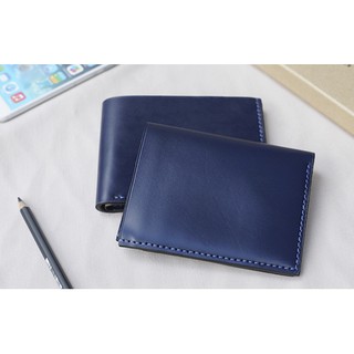 Ví Ngang Xanh Navy Da Bò Thật